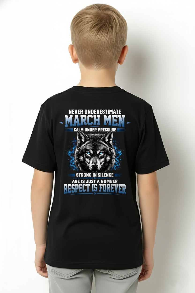 March Men Wolf Shirt – Calm Under Pressure, Respect Is Forever T-Shirt - From Boy - NTNT03 - (SKU2608-475-03)