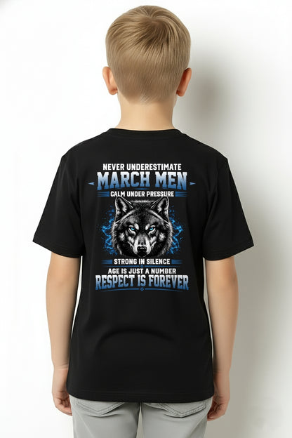 March Men Wolf Shirt – Calm Under Pressure, Respect Is Forever T-Shirt - From Boy - NTNT03 - (SKU2608-475-03)