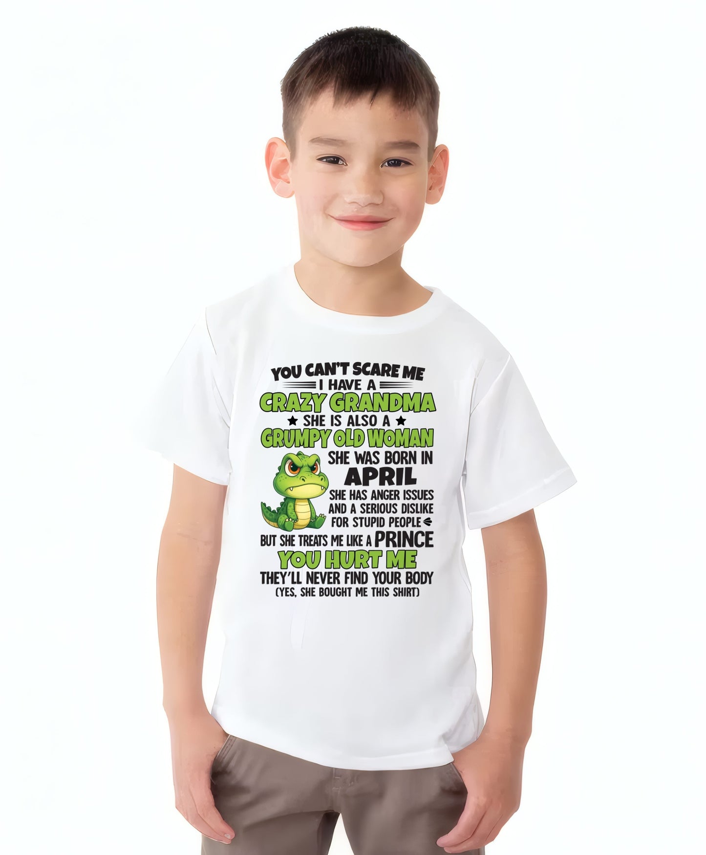 APRIL - YOU CAN'T SCARE ME - FOR GRANDSON - GIFT FROM GRANDMA - ntnt04 (SKU09-85-04)