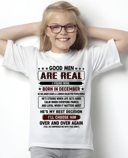 December Good Men Are Real Shirt – From Husband – NTNT12 - (SKU2608-532-12)