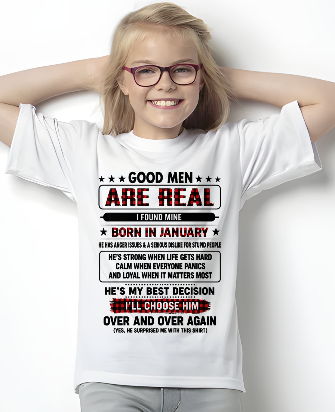 January Good Men Are Real Shirt – From Husband – NTNT01 - (SKU2608-532-01)