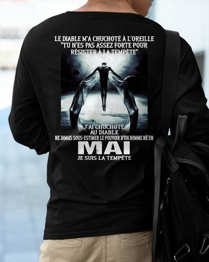 Je Suis la Tempête – Ne Jamais Sous-Estimer le Pouvoir d’un Homme Né en Mai – T-Shirt Homme - ntnt05 (SKU26T-01160-05)