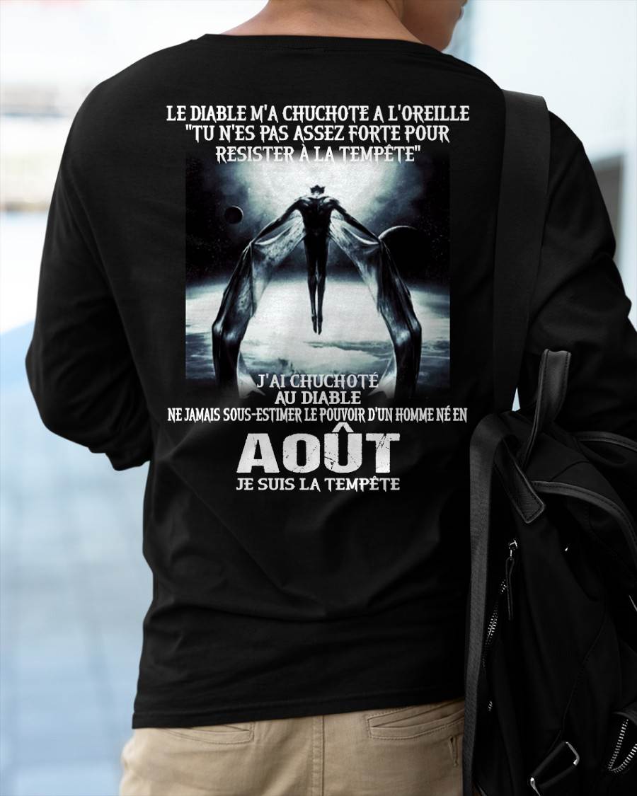 Je Suis la Tempête – Ne Jamais Sous-Estimer le Pouvoir d’un Homme Né en Août – T-Shirt Homme - ntnt08 (SKU26T-01160-08)
