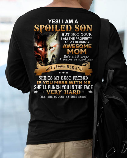 Lucky Son of Awesome Mom - Perfect Gift for Son From Mom - ntnt00 (SKU10-128-00)