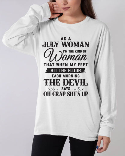 AS A JULY WOMAN – T-SHIRT FOR WOMAN – ntnt07 (SKU26T-01-36-07)