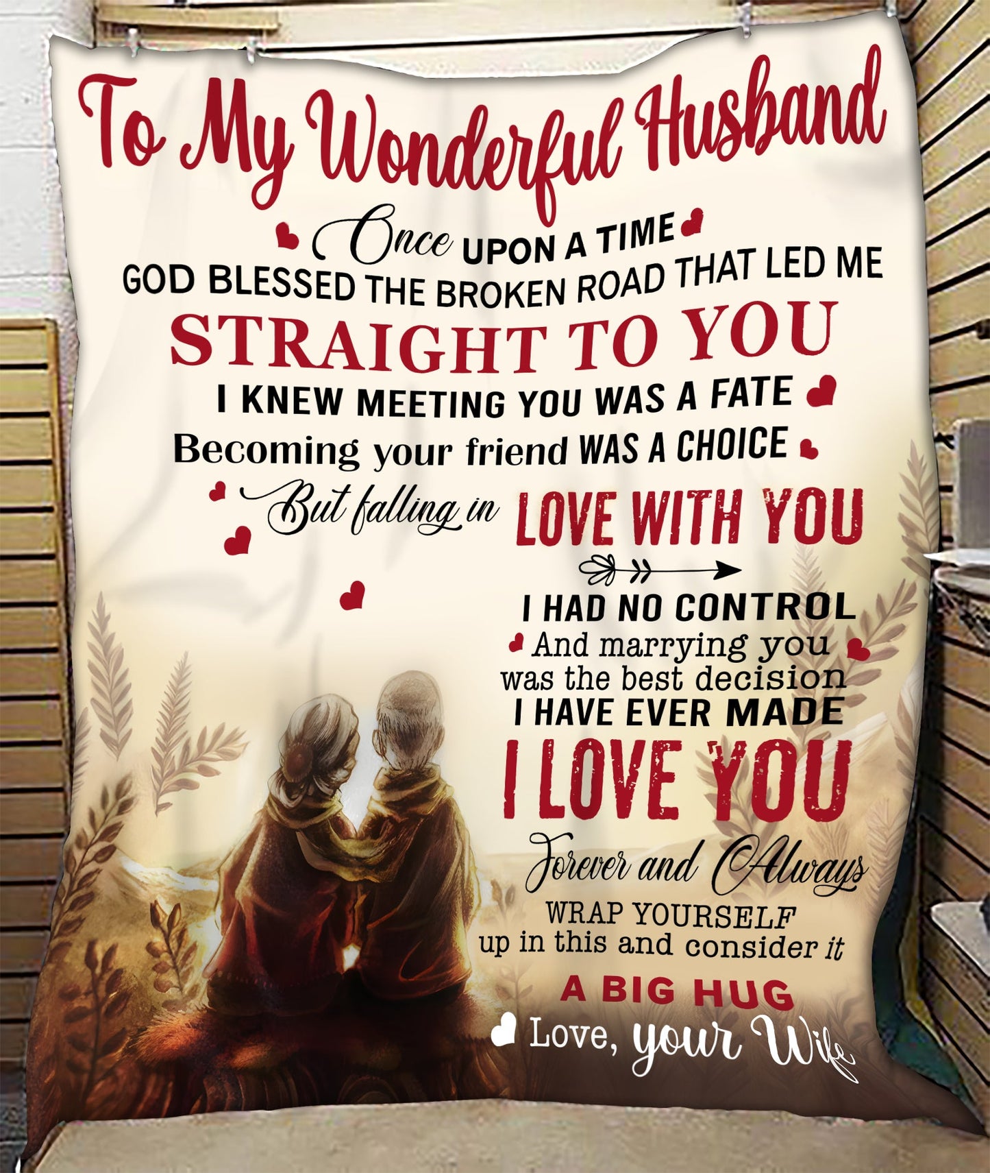 To My Wonderful Husband – A Blanket Full of Love From Your Wife (SKU26B-01215)