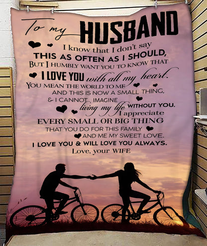 To My Husband Blanket – From Wife With All My Heart