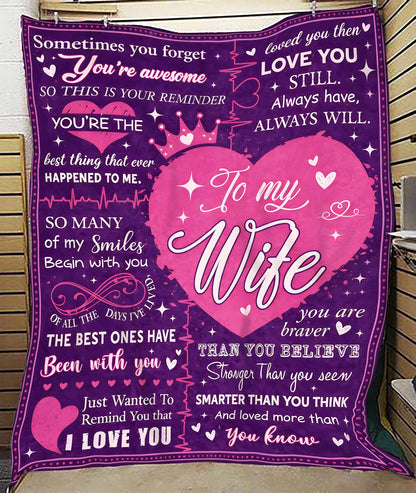 To My Wife Blanket – A Daily Reminder with Full Of Love From Your Husband