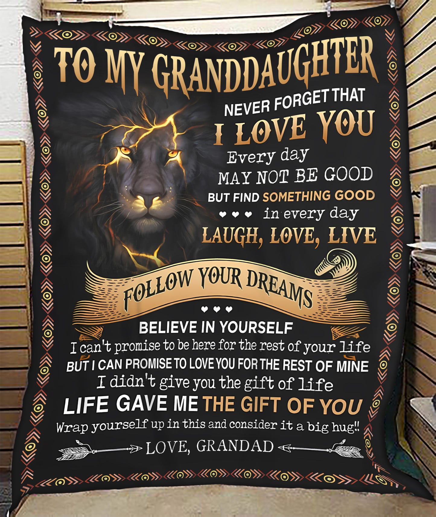To My Grandaughter Blanket – Wrapped In Love From Granpa(SKU2603-346)