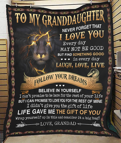 To My Grandaughter Blanket – Wrapped In Love From Granpa(SKU2603-346)