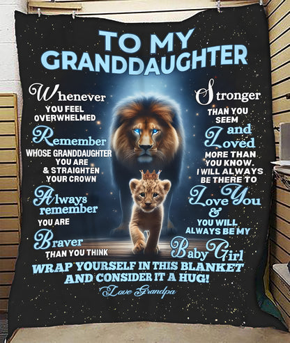 To My Grandaughter Blanket – Wrapped In Love From Granpa(SKU2603-03)
