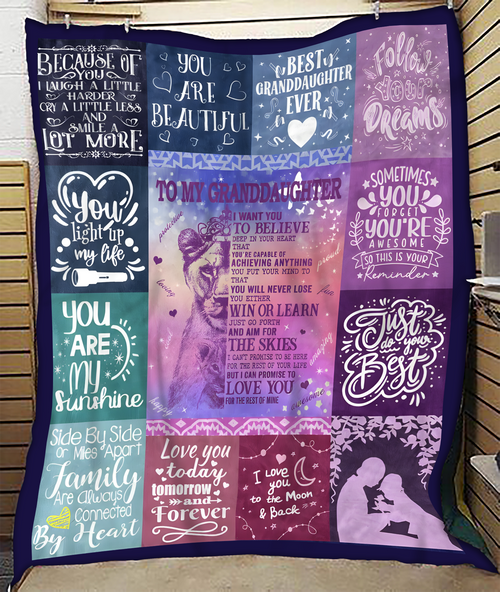 BLANKET FOR GRANDDAUGHTER – COMFORT & WARMTH GIFT FROM GRANDPARENTS  Sherpa Fleece Quilt Blanket ntnt00 (SKUB11-BLK-04)