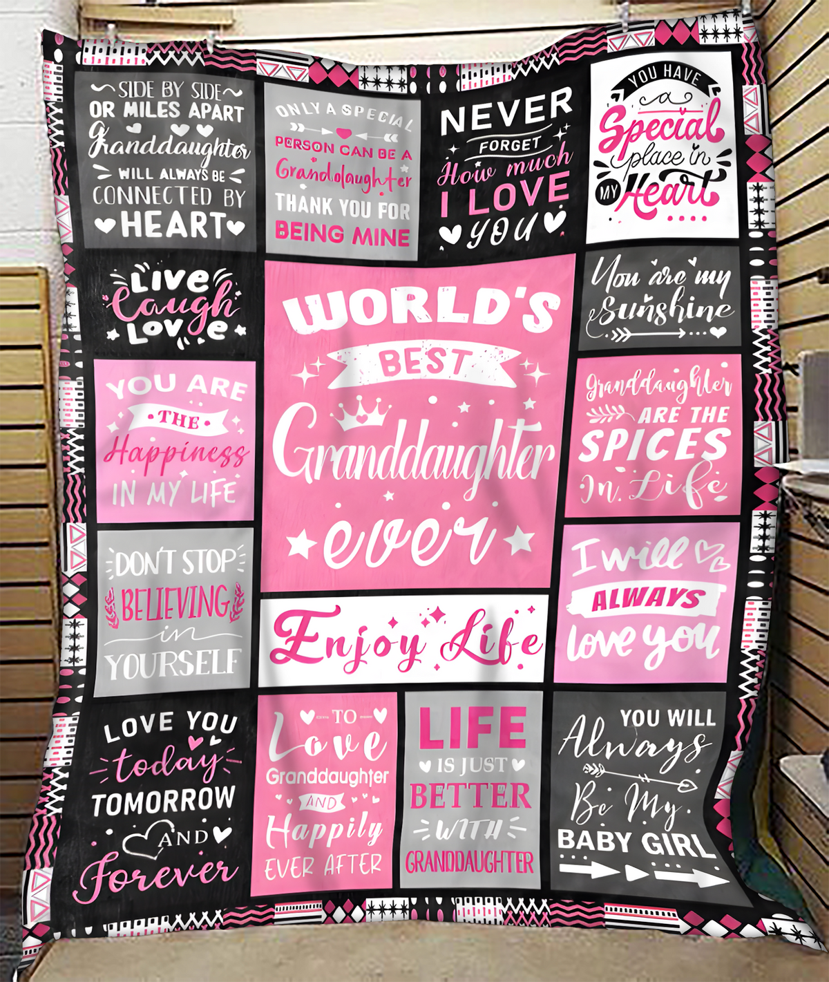 TO MY GRANDDAUGHTER - GIFT FOR GRANDDAUGHTER - Sherpa Fleece Blanket From Grandparent (SKUB-ntnt-07)