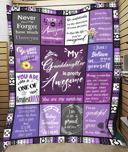 BLANKET FOR GRANDDAUGHTER – COMFORT & WARMTH GIFT FROM GRANDPARENTS  Sherpa Fleece Quilt Blanket ntnt00 (SKUB11-BLK-03)
