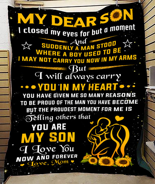 Special Gift For Your Son From Mom- Blanket - (SKU2607-148)