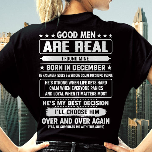 December Good Men Are Real Shirt – From Husband – NTNT12 - (SKU2608-511-12)