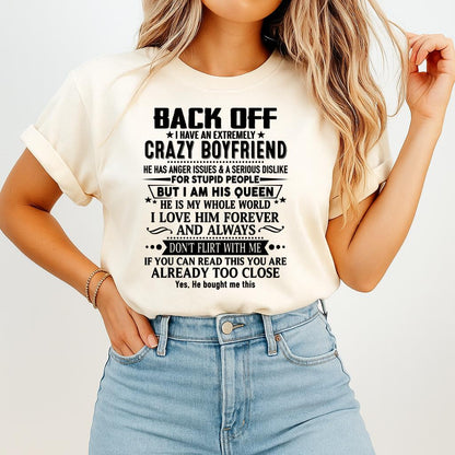 Back Off I Have An Extremely Crazy Boyfriend - - Gift For Wife From Husband - ntnt00 (SKUT-BACKOFF-00)