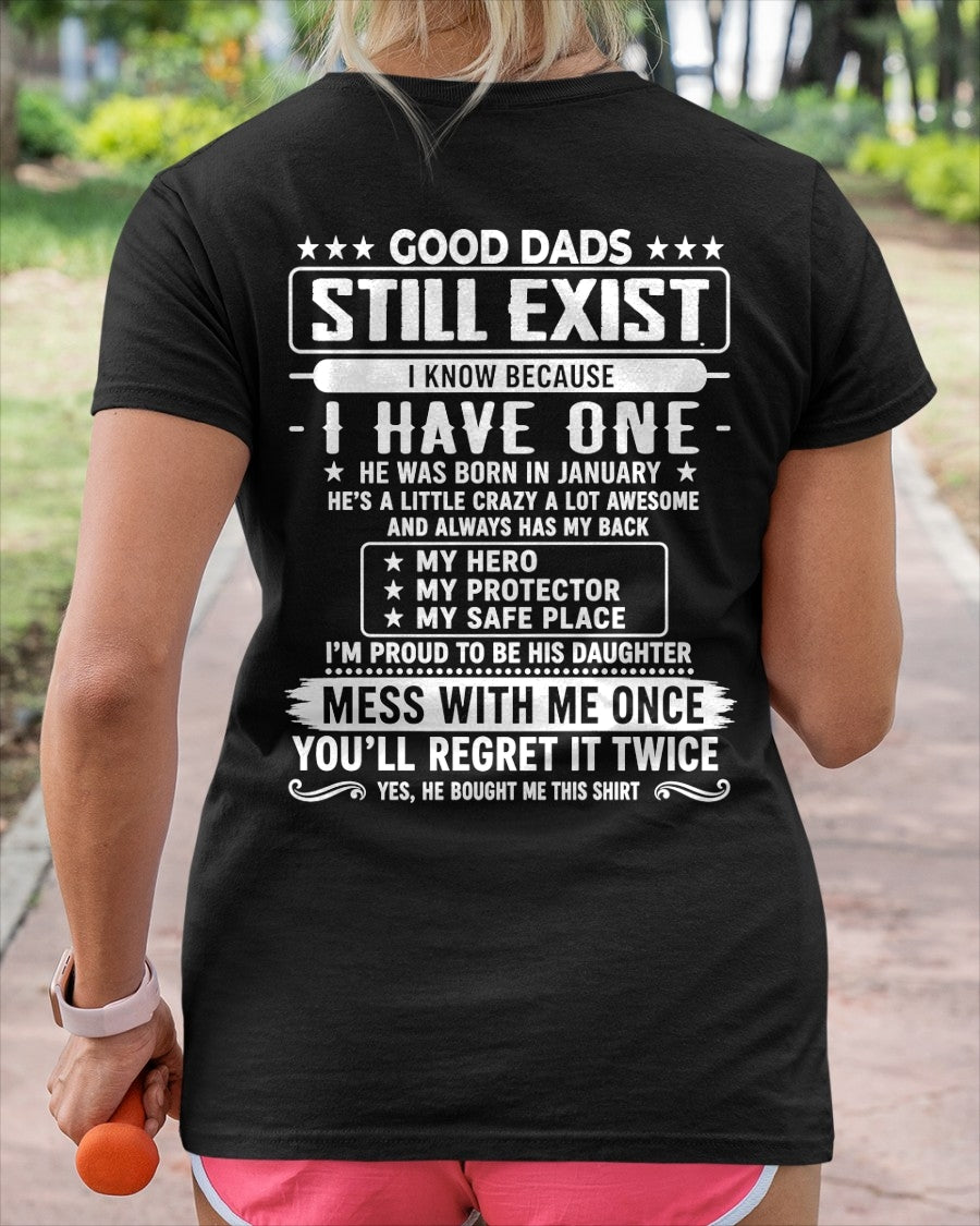 Good Dad Shirt - January Dad My Hero My Protector - From Dad - NTNT01 - (SKU2608-126-01)