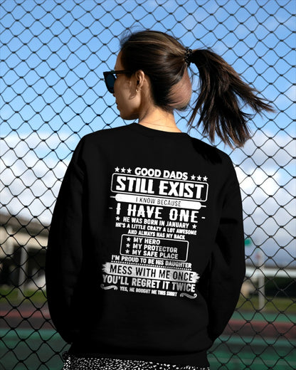 Good Dad Shirt - January Dad My Hero My Protector - From Dad - NTNT01 - (SKU2608-126-01)