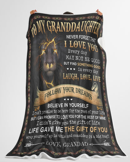 To My Grandaughter Blanket – Wrapped In Love From Granpa(SKU2603-346)