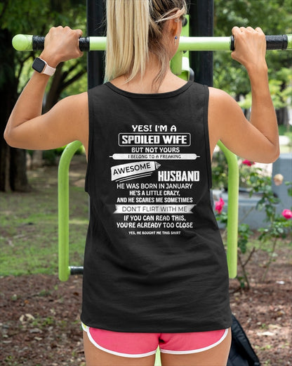 January Spoiled Wife Shirt - I Belong to a Freaking Awesome January Husband - From Husband - NTNT01 - (SKU2608-62-01)