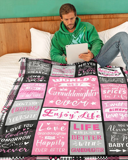 TO MY GRANDDAUGHTER - GIFT FOR GRANDDAUGHTER - Sherpa Fleece Blanket From Grandparent (SKUB-ntnt-07)