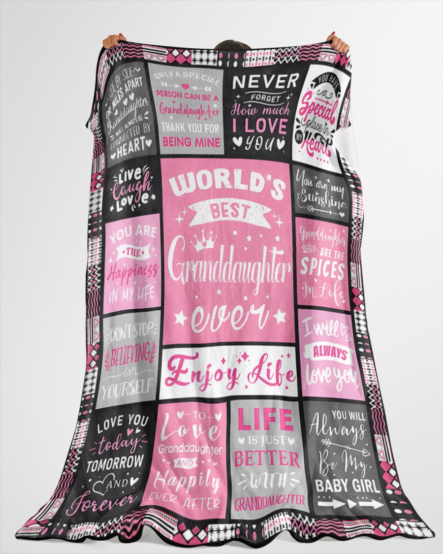TO MY GRANDDAUGHTER - GIFT FOR GRANDDAUGHTER - Sherpa Fleece Blanket From Grandparent (SKUB-ntnt-07)