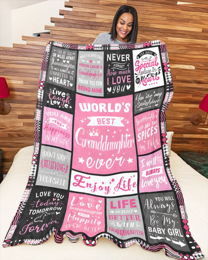 TO MY GRANDDAUGHTER - GIFT FOR GRANDDAUGHTER - Sherpa Fleece Blanket From Grandparent (SKUB-ntnt-07)