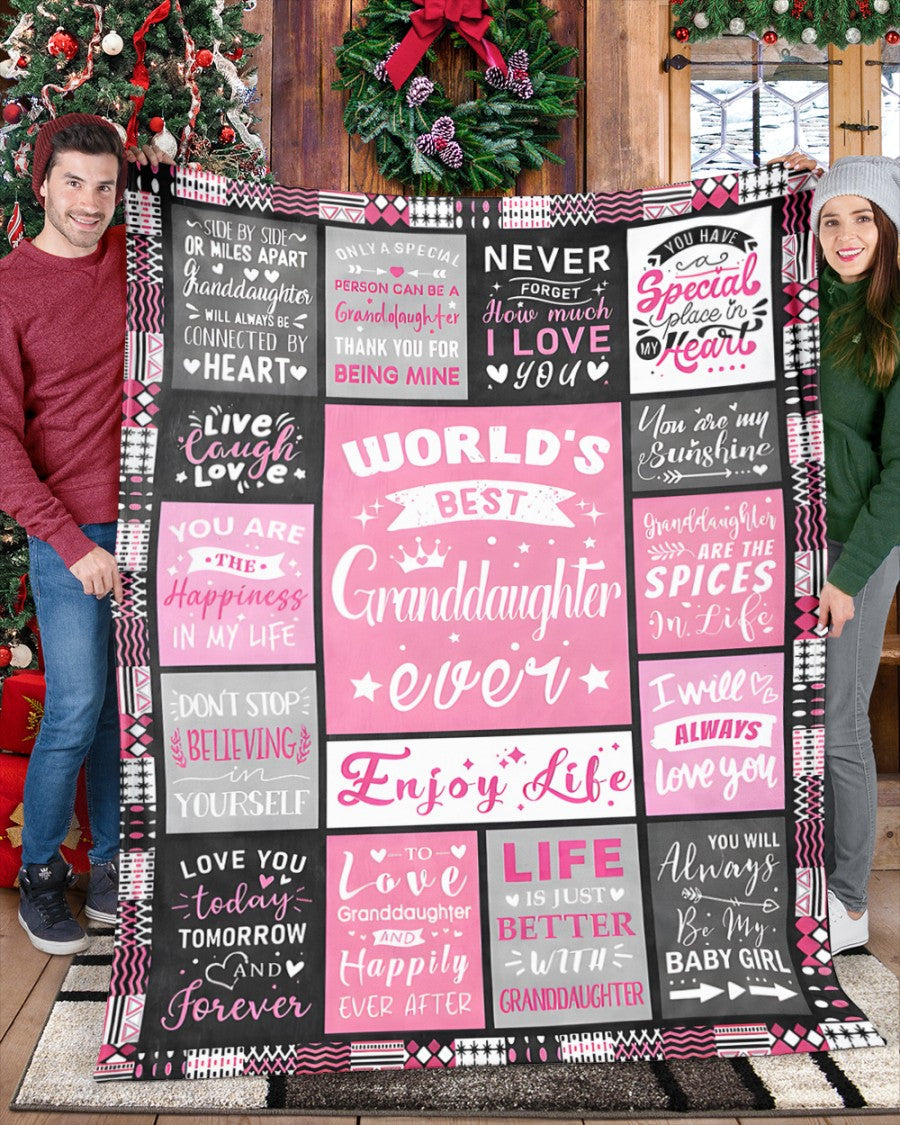 TO MY GRANDDAUGHTER - GIFT FOR GRANDDAUGHTER - Sherpa Fleece Blanket From Grandparent (SKUB-ntnt-07)