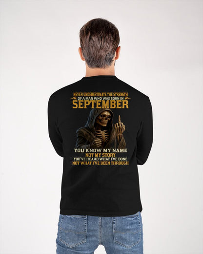 SEPTEMBER - NEVER UNDERESTIMATE - BIRTHDAY T-SHIRT FOR MEN - ntnt09 (SKU26T-01-06-09)