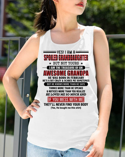 FEBRUARY - YES! I'M A SPOILED GRANDDAUGHTER - GIFT FROM GRANDPA - ntnt02 (SKU26T-01317-02)