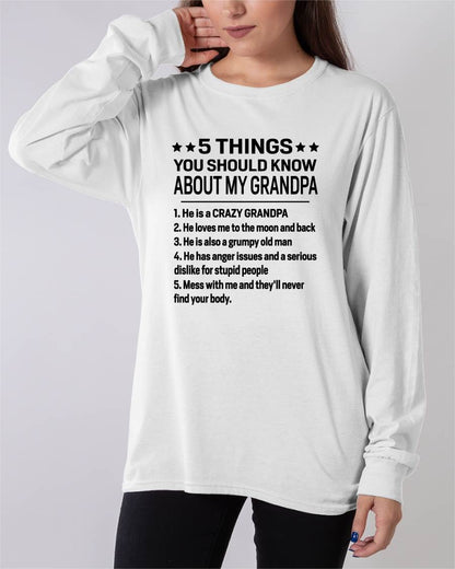 FIVE THINGS YOU SHOULD KNOW ABOUT MY GRANDPA - GIFT FROM GRANDPA - ntnt00 (SKU2603-134-00)