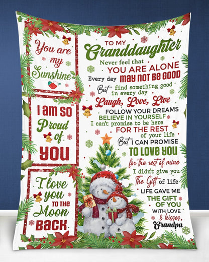 BLANKET FOR GRANDDAUGHTER – COMFORT & WARMTH CHRISTMAS GIFT FROM GRANDPA  Sherpa Fleece Quilt Blanket ntnt00 (SKUB10-184)