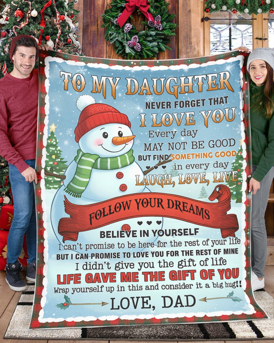 BLANKET FOR DAUGHTER – COMFORT & WARMTH CHRISTMAS GIFT FROM DAD  Sherpa Fleece Quilt Blanket NTTD00