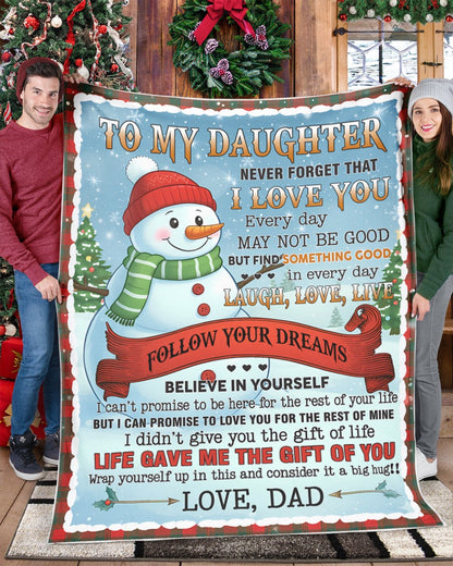 BLANKET FOR DAUGHTER – COMFORT & WARMTH CHRISTMAS GIFT FROM DAD  Sherpa Fleece Quilt Blanket NTTD00