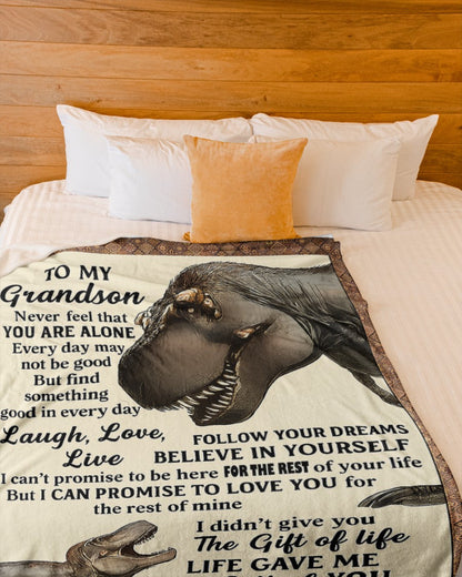 BLANKET FOR GRANDSON – COMFORT & WARMTH GIFT FROM GRANDPA  Sherpa Fleece Quilt Blanket ntnt00 (SKUB-BLK-GPKL)