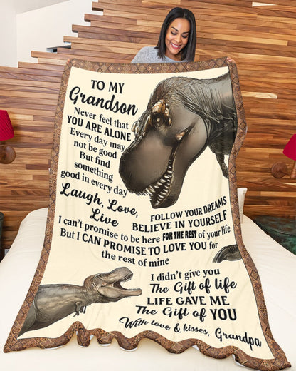 BLANKET FOR GRANDSON – COMFORT & WARMTH GIFT FROM GRANDPA  Sherpa Fleece Quilt Blanket ntnt00 (SKUB-BLK-GPKL)