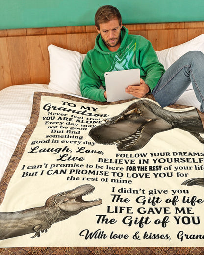 BLANKET FOR GRANDSON – COMFORT & WARMTH GIFT FROM GRANDPA  Sherpa Fleece Quilt Blanket ntnt00 (SKUB-BLK-GPKL)