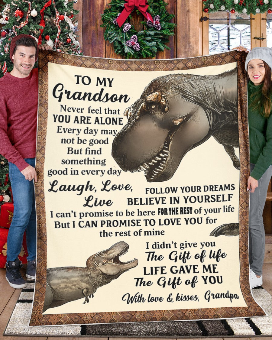 BLANKET FOR GRANDSON – COMFORT & WARMTH GIFT FROM GRANDPA  Sherpa Fleece Quilt Blanket ntnt00 (SKUB-BLK-GPKL)