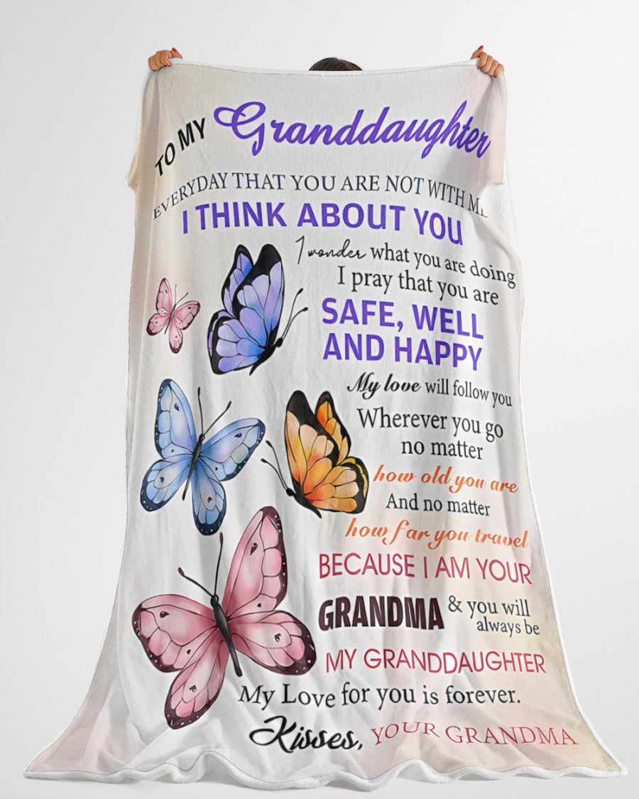 BLANKET FOR GRANDDAUGHTER – COMFORT & WARMTH GIFT FROM GRANDMA  Sherpa Fleece Quilt Blanket hnds00 (SKUB-BLK-GMD1)