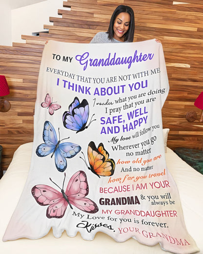 BLANKET FOR GRANDDAUGHTER – COMFORT & WARMTH GIFT FROM GRANDMA  Sherpa Fleece Quilt Blanket hnds00 (SKUB-BLK-GMD1)