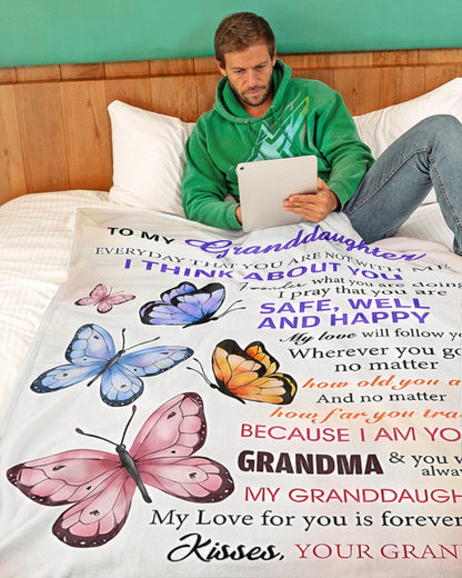 BLANKET FOR GRANDDAUGHTER – COMFORT & WARMTH GIFT FROM GRANDMA  Sherpa Fleece Quilt Blanket hnds00 (SKUB-BLK-GMD1)