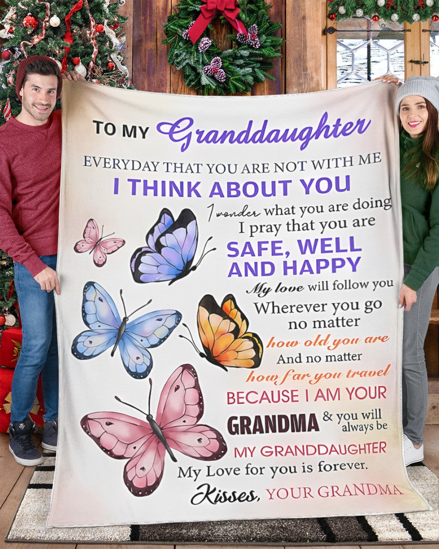 BLANKET FOR GRANDDAUGHTER – COMFORT & WARMTH GIFT FROM GRANDMA  Sherpa Fleece Quilt Blanket hnds00 (SKUB-BLK-GMD1)