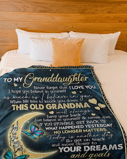 BLANKET FOR GRANDDAUGHTER – COMFORT & WARMTH GIFT FROM GRANDMA  Sherpa Fleece Quilt Blanket hnds00 (SKUB-BLK-GMD2)