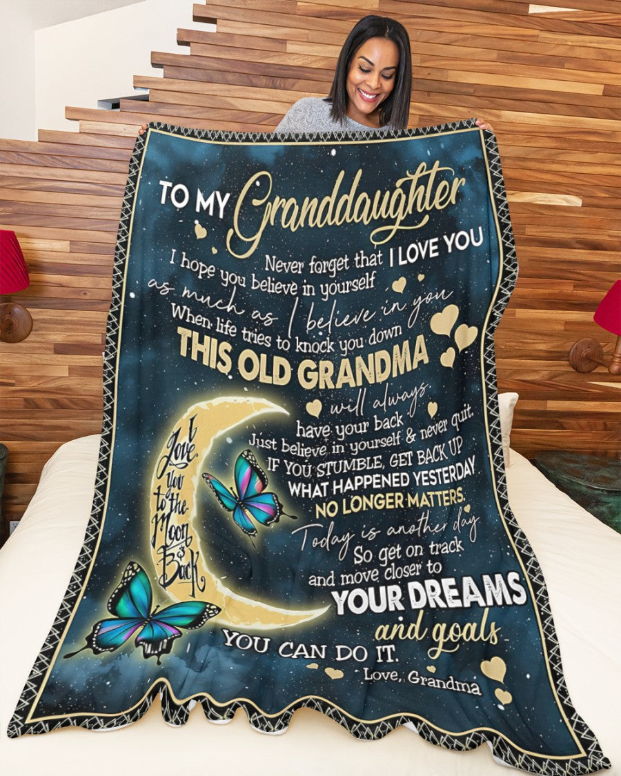 BLANKET FOR GRANDDAUGHTER – COMFORT & WARMTH GIFT FROM GRANDMA  Sherpa Fleece Quilt Blanket hnds00 (SKUB-BLK-GMD2)