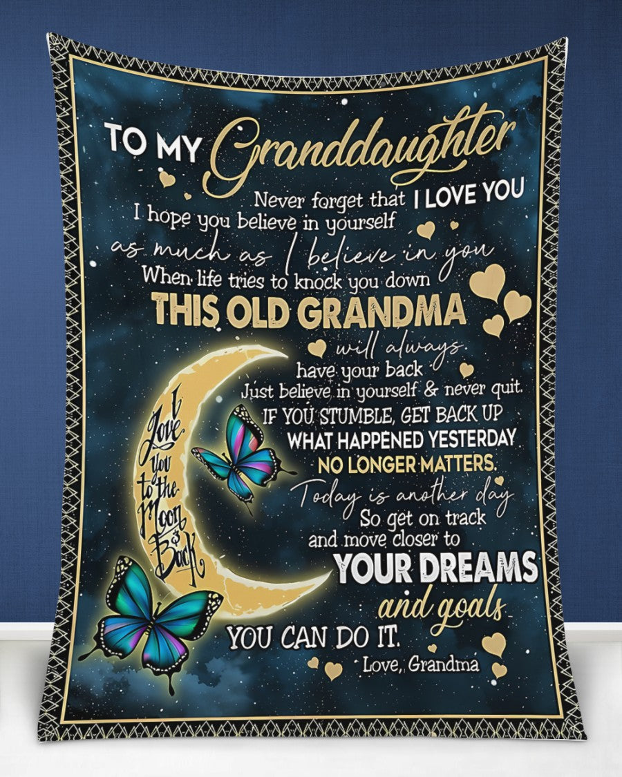 BLANKET FOR GRANDDAUGHTER – COMFORT & WARMTH GIFT FROM GRANDMA  Sherpa Fleece Quilt Blanket hnds00 (SKUB-BLK-GMD2)
