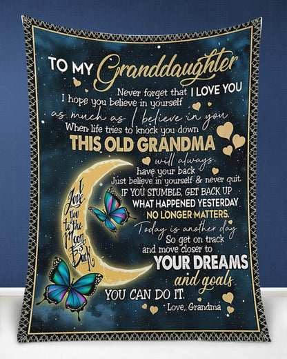BLANKET FOR GRANDDAUGHTER – COMFORT & WARMTH GIFT FROM GRANDMA  Sherpa Fleece Quilt Blanket hnds00 (SKUB-BLK-GMD2)