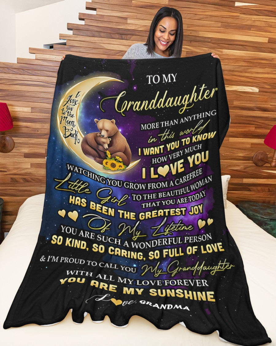 BLANKET FOR GRANDDAUGHTER – COMFORT & WARMTH GIFT FROM GRANDMA  Sherpa Fleece Quilt Blanket NTTD00 (SKUB-BLK-GMD3)