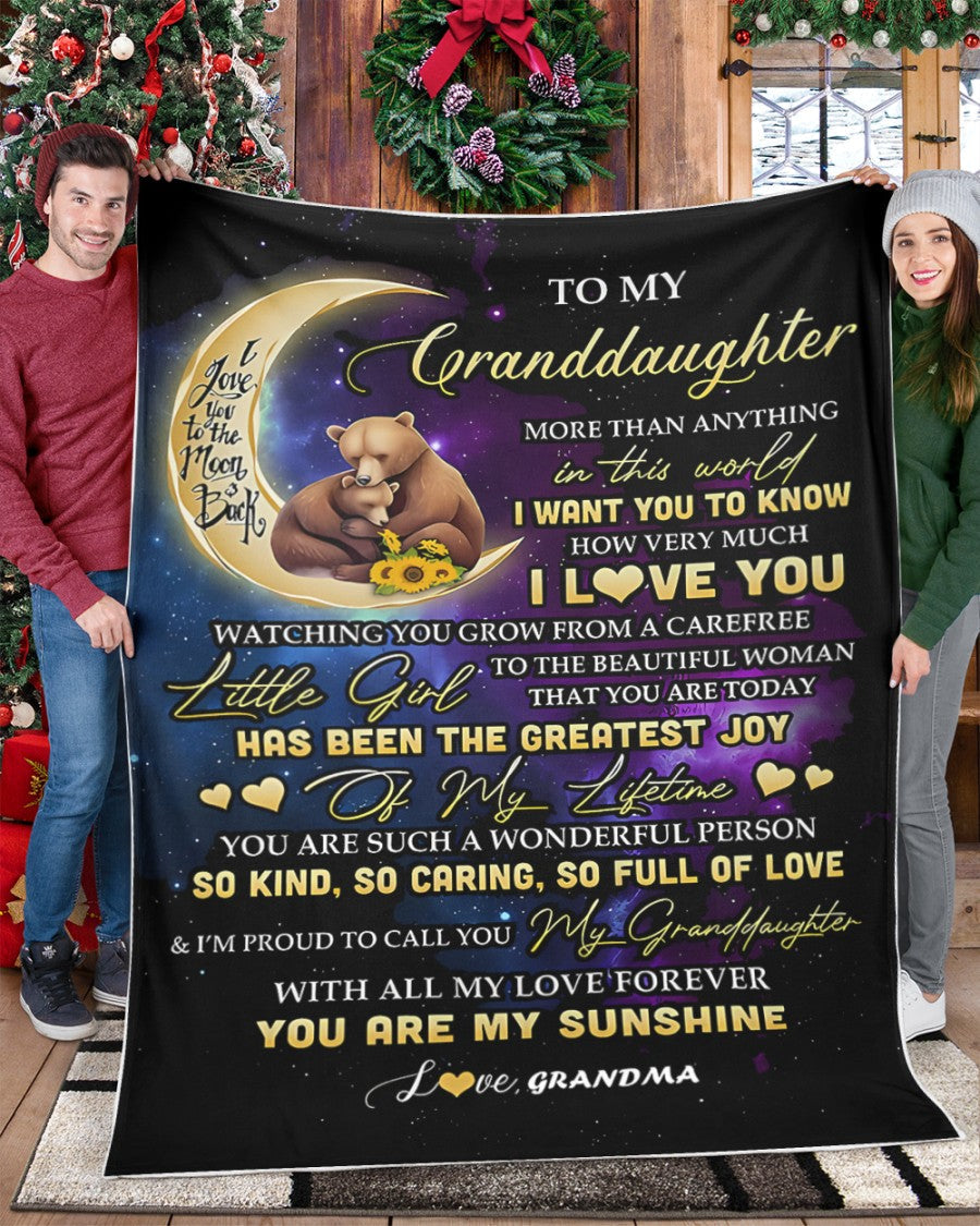 BLANKET FOR GRANDDAUGHTER – COMFORT & WARMTH GIFT FROM GRANDMA  Sherpa Fleece Quilt Blanket hnds00 (SKUB-BLK-GMD3)