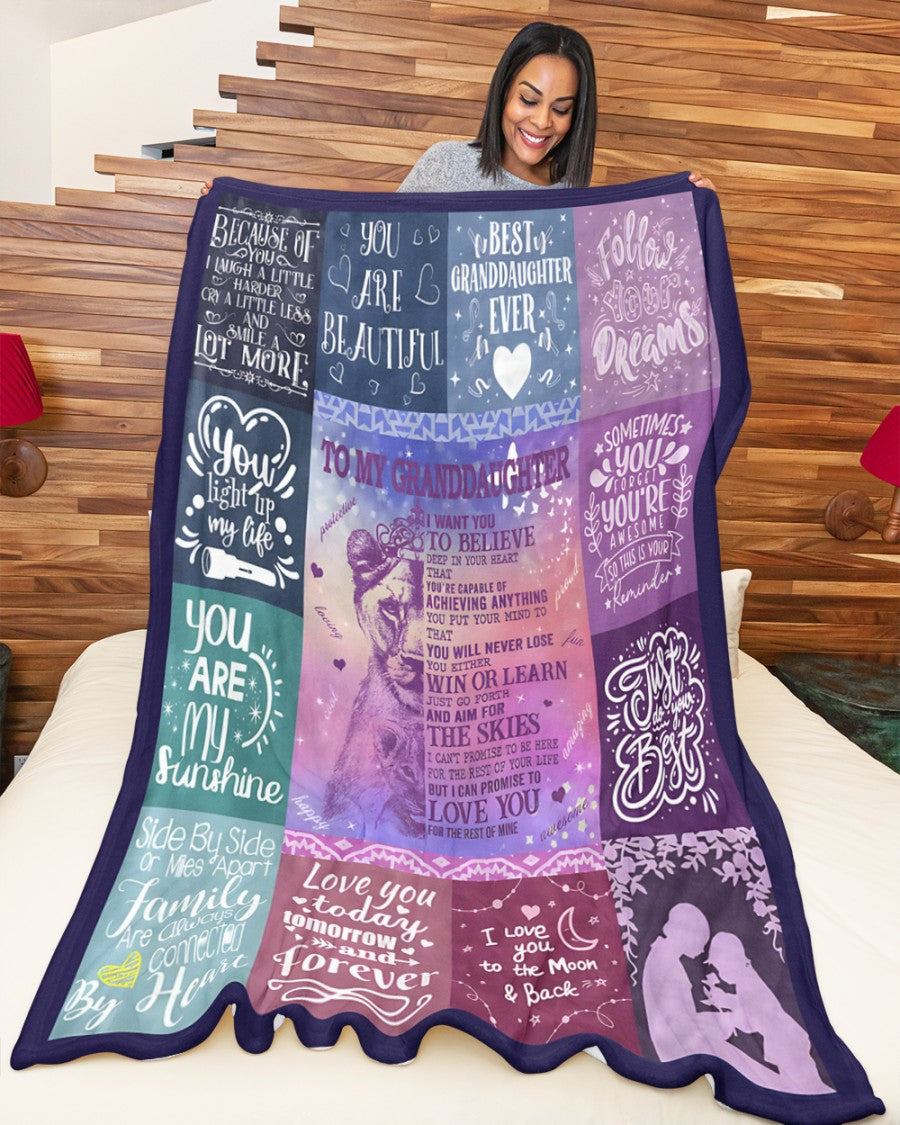 BLANKET FOR GRANDDAUGHTER – COMFORT & WARMTH GIFT FROM GRANDPARENTS  Sherpa Fleece Quilt Blanket ntnt00 (SKUB11-BLK-04)